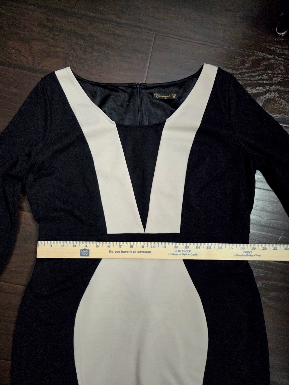 Vfemage Black and Beige Colorblock Dress - Picture 8 of 10